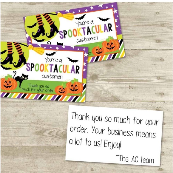 LAST SET👻 25 Premium Spooktacular Customer Thank you cards - Picture 2 of 5